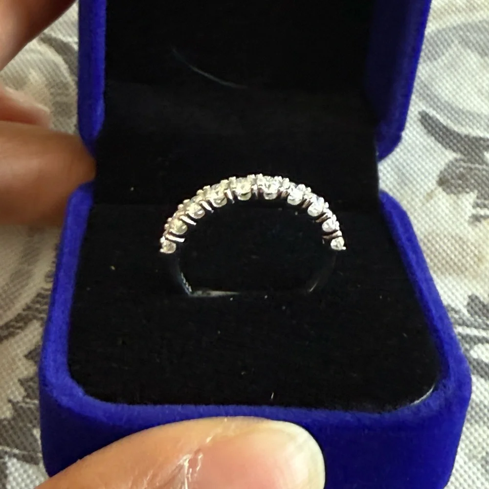 925 Sterling Silver Moissanite Classic Band Ring